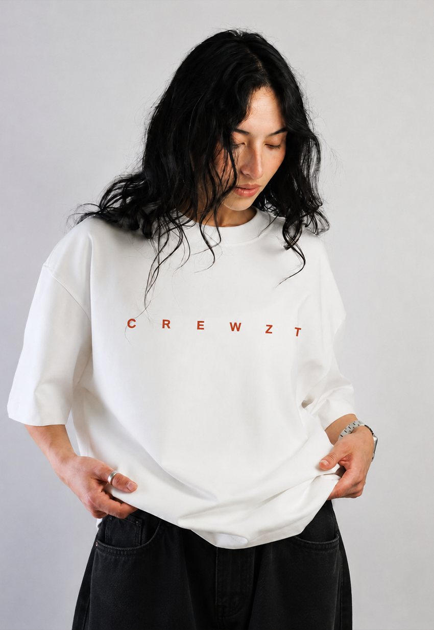 CREWZT Classic Drop-Shoulder T-shirt — White