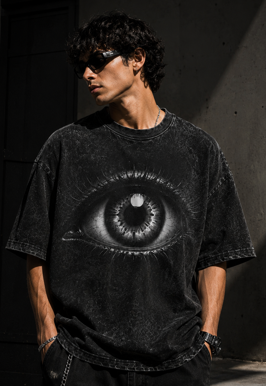 CREWZT Signature Oversized Tee – Midnight Black